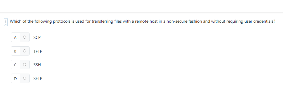 Which of the following protocols is used for