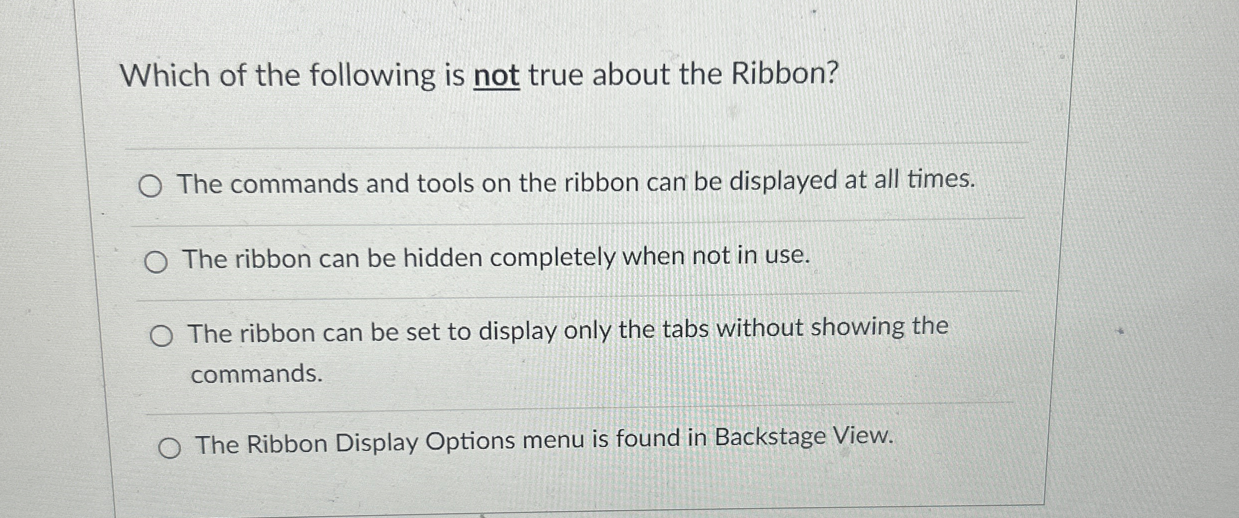 Which of the following is not true about the