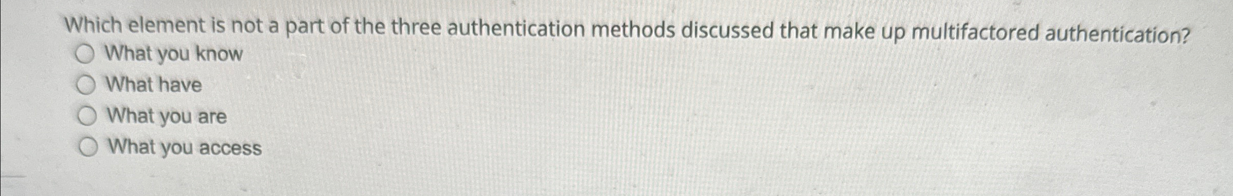 Which element is not a part of the three