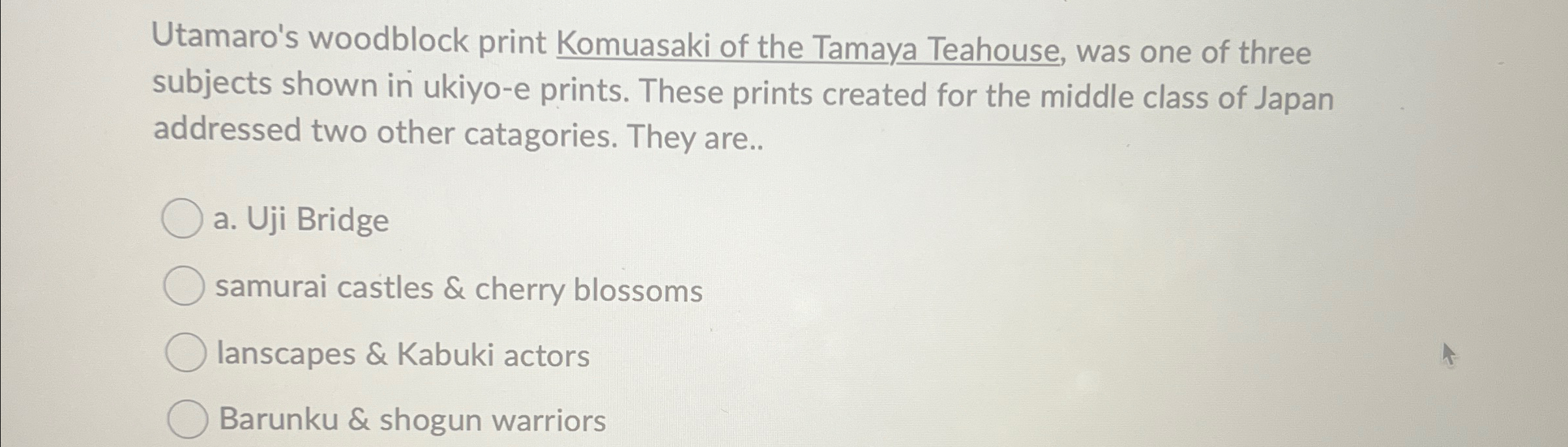 Utamaro's woodblock print Komuasaki of the Tamaya