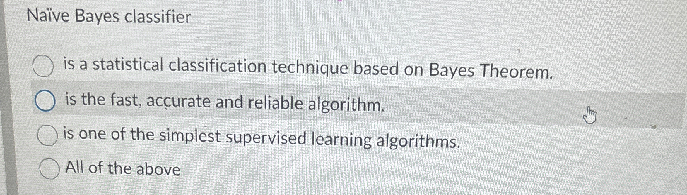 Na ve Bayes classifier is a statistical