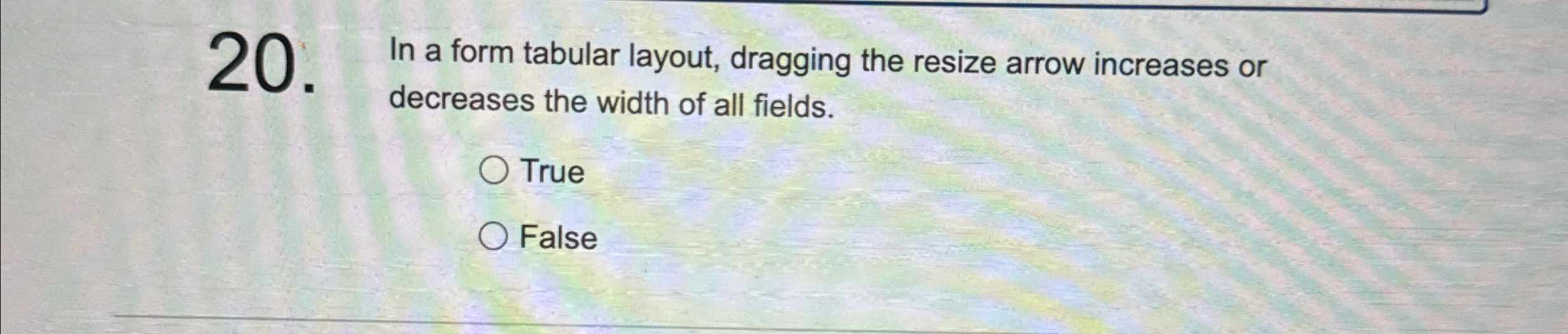 In a form tabular layout, dragging the resize