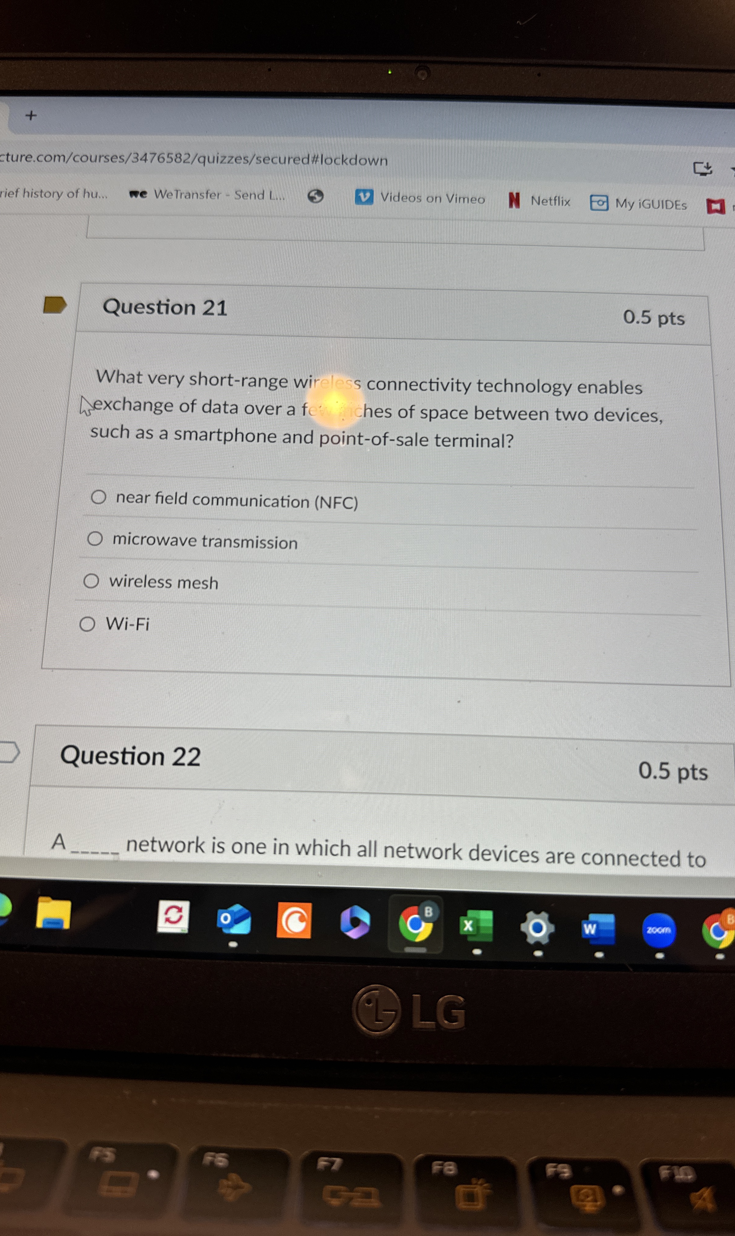 Question 2 1 What very short - range wirel s