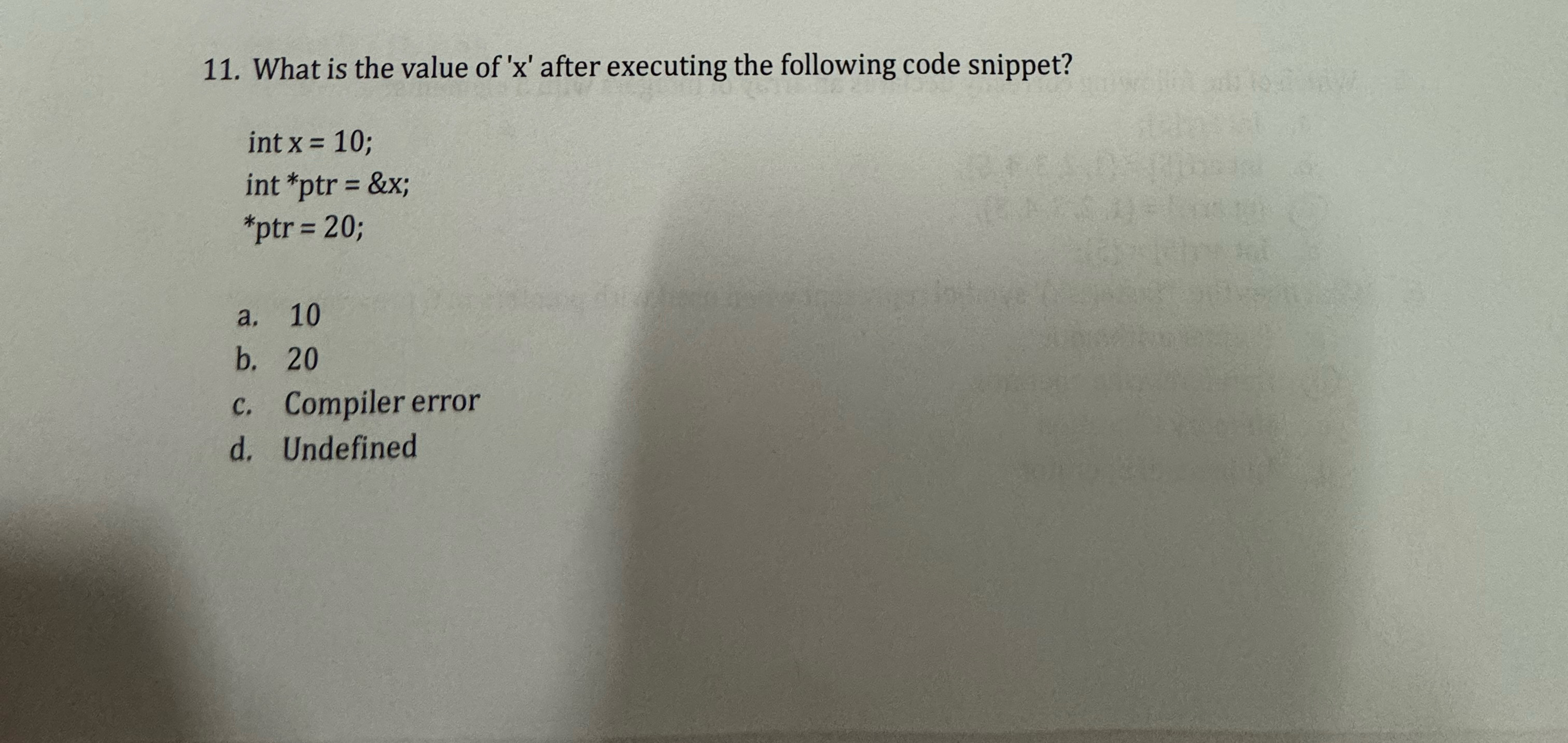 What is the value of ' x ' after executing the