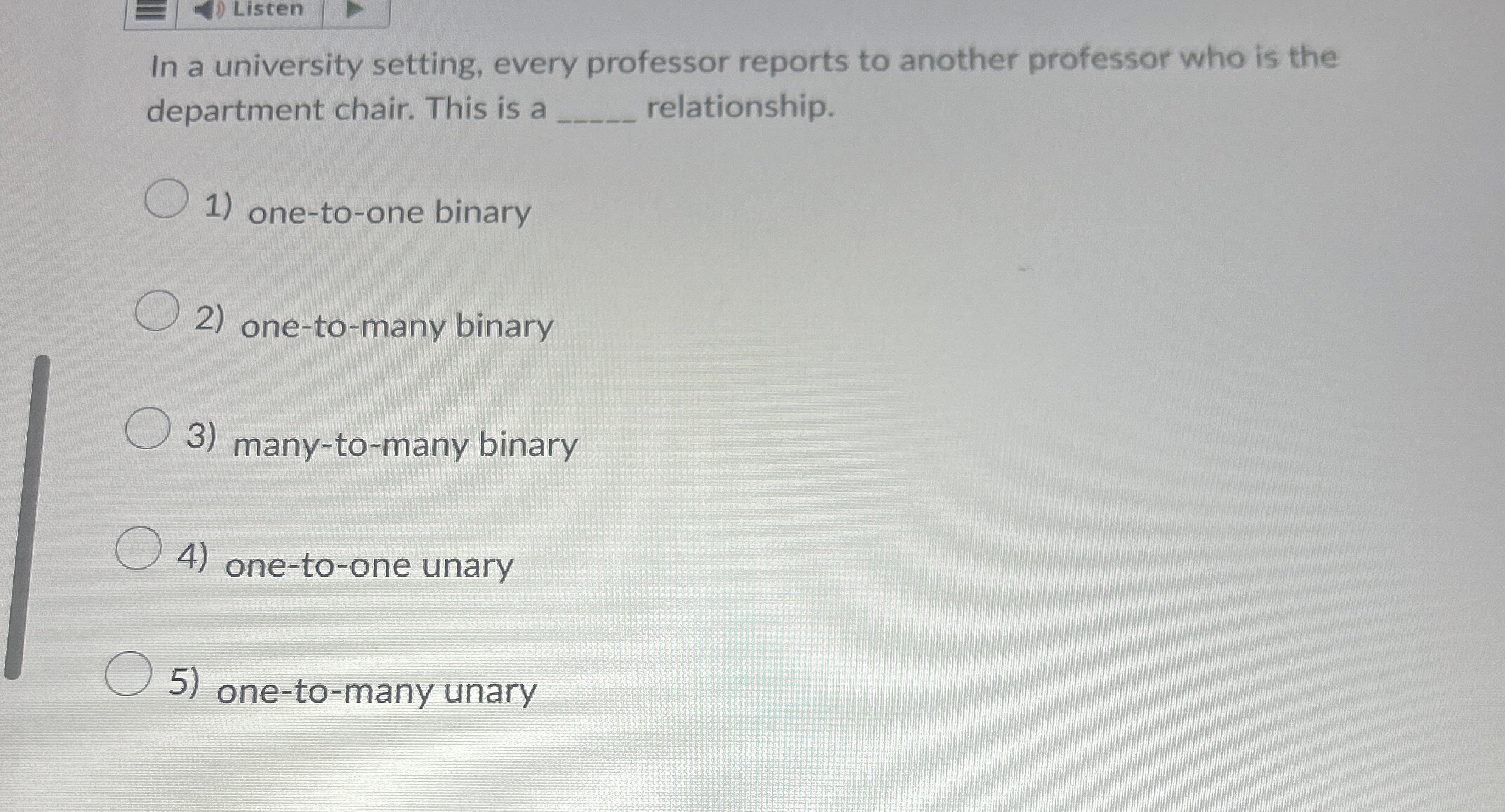 Listen In a university setting, every professor