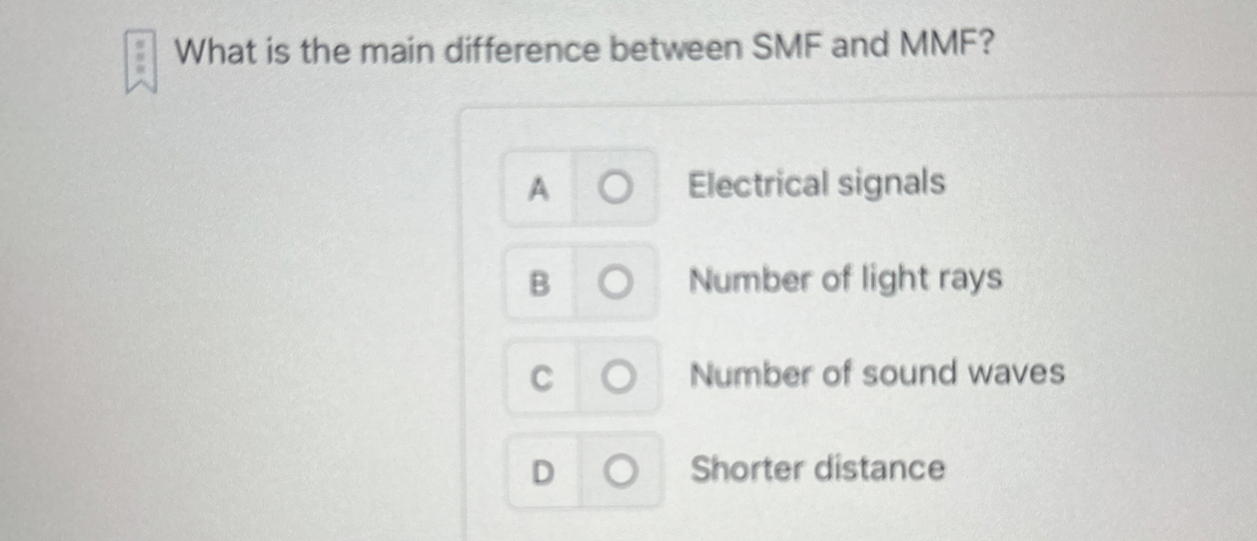 What is the main difference between SMF and MMF ?
