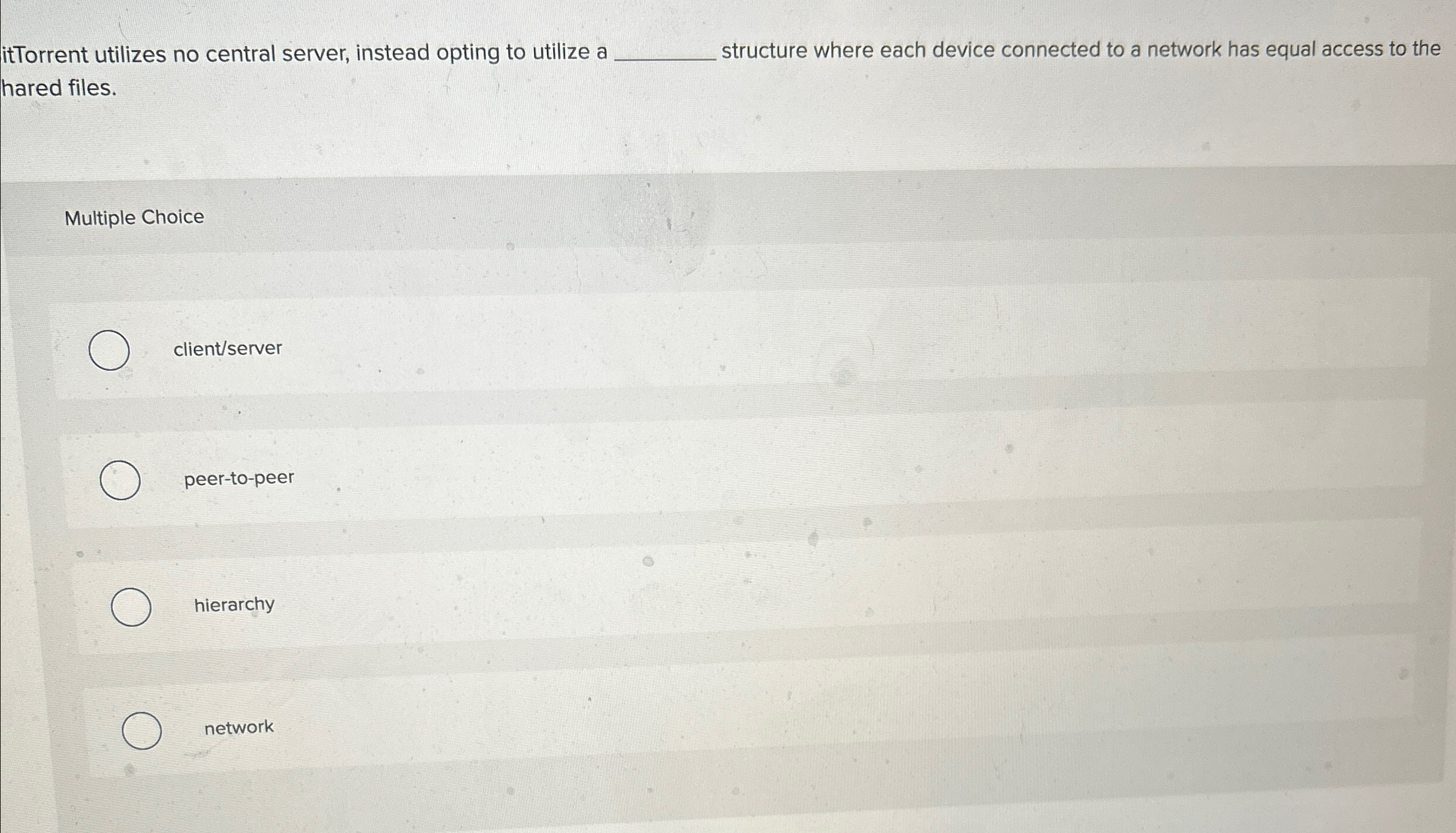 itTorrent utilizes no central server, instead