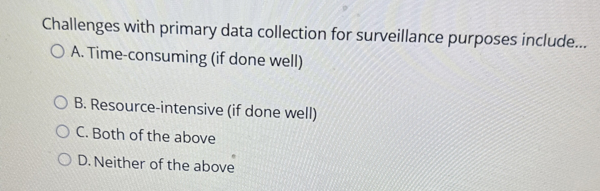 Challenges with primary data collection for