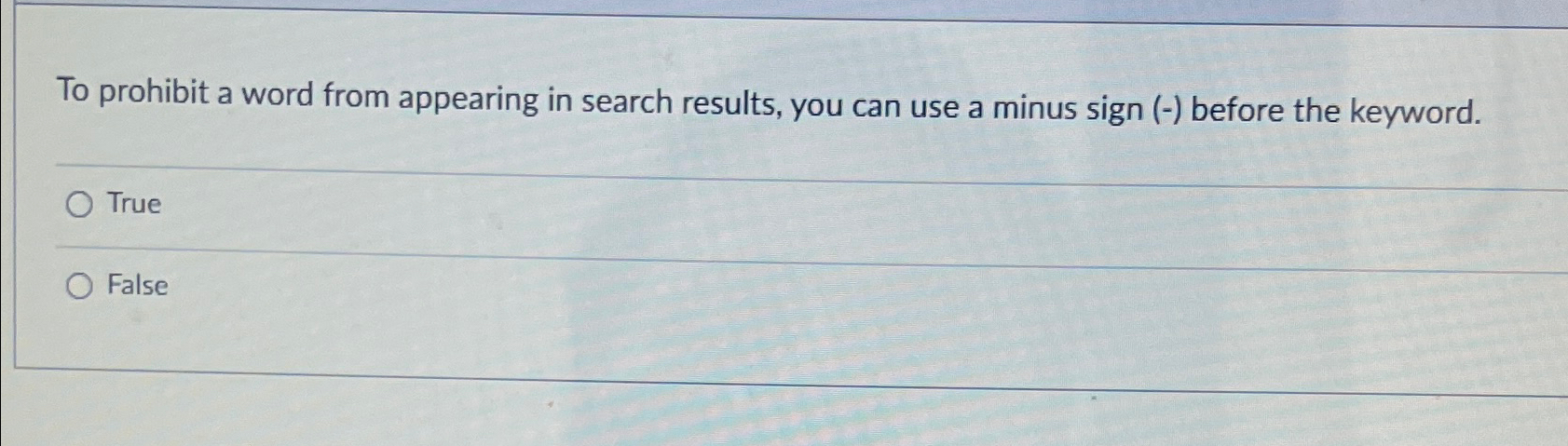 To prohibit a word from appearing in search