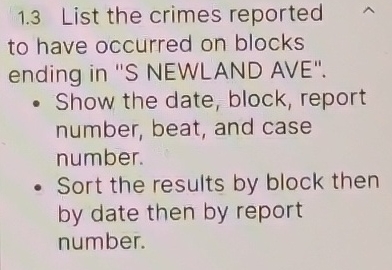 1 . 3 List the crimes reported to have occurred