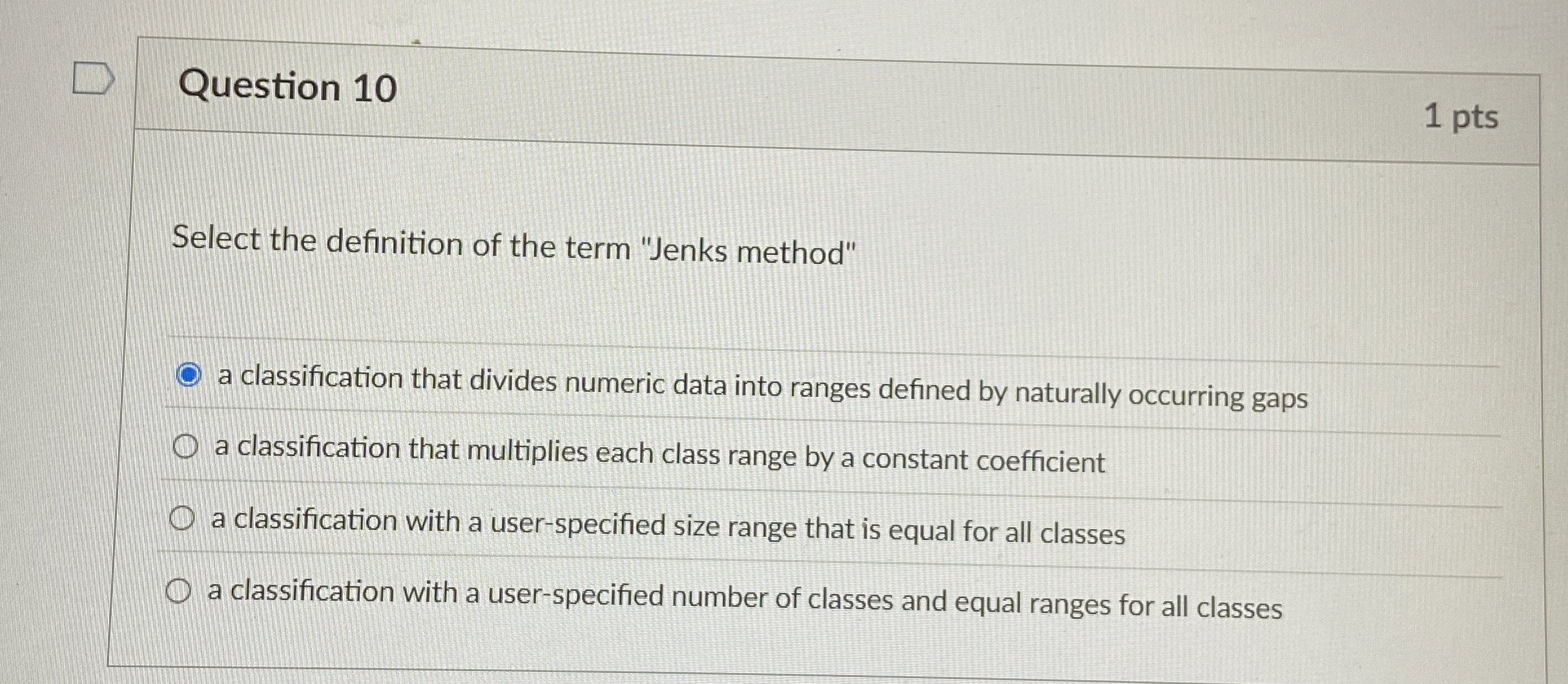 Question 1 0 Select the definition of the term