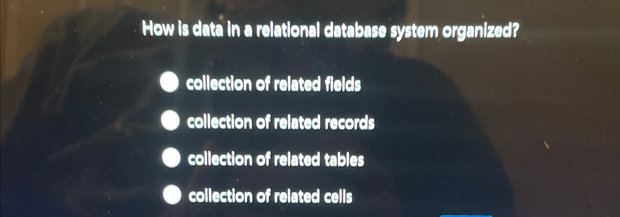 How is data in a ralatonal datubase system