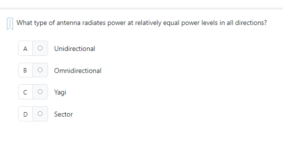 What type of antenna radiates power at relatively