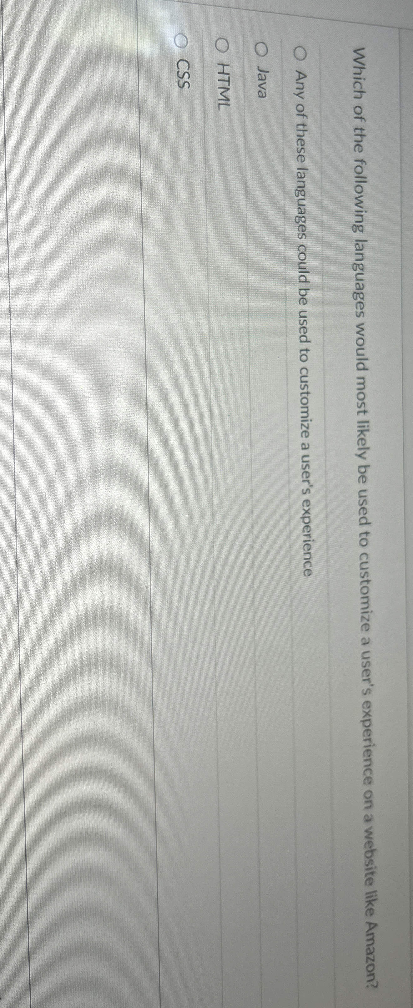 Which of the following languages would most