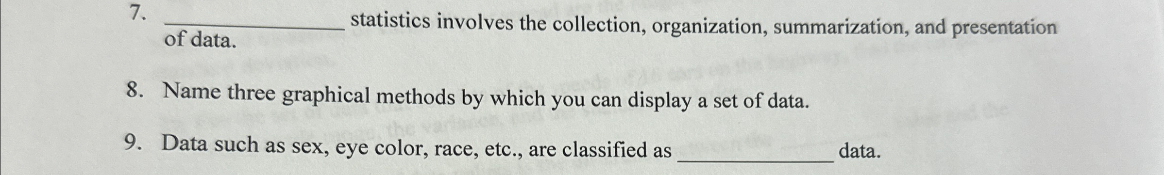 statistics involves the collection, organization,
