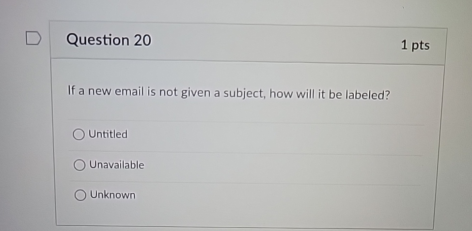 Question 2 0 1 p t s If a new email is not given