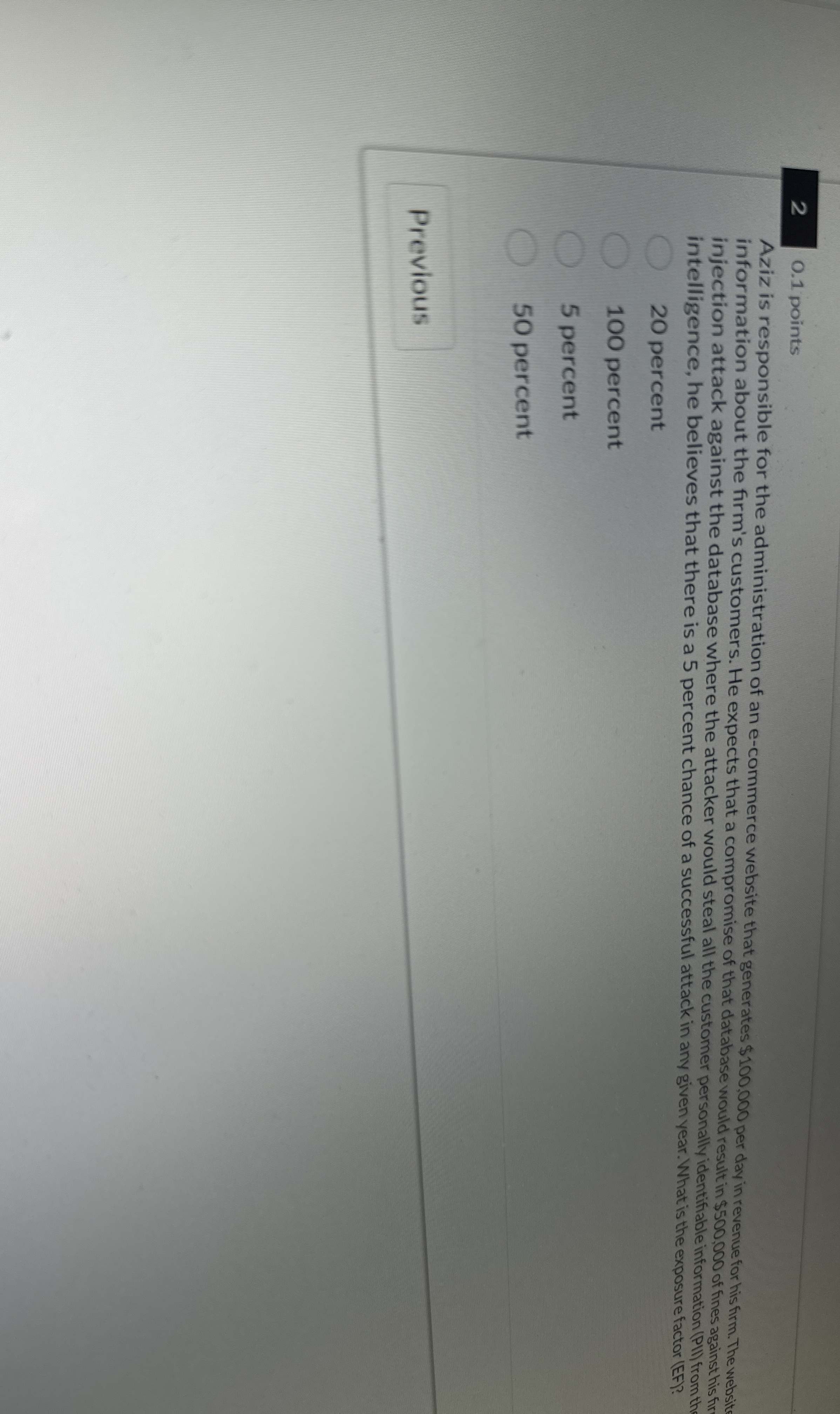 2 0 . 1 points Aziz is responsible for the