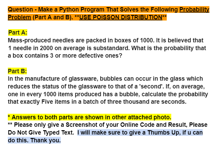 Please create a Python Program that solves the