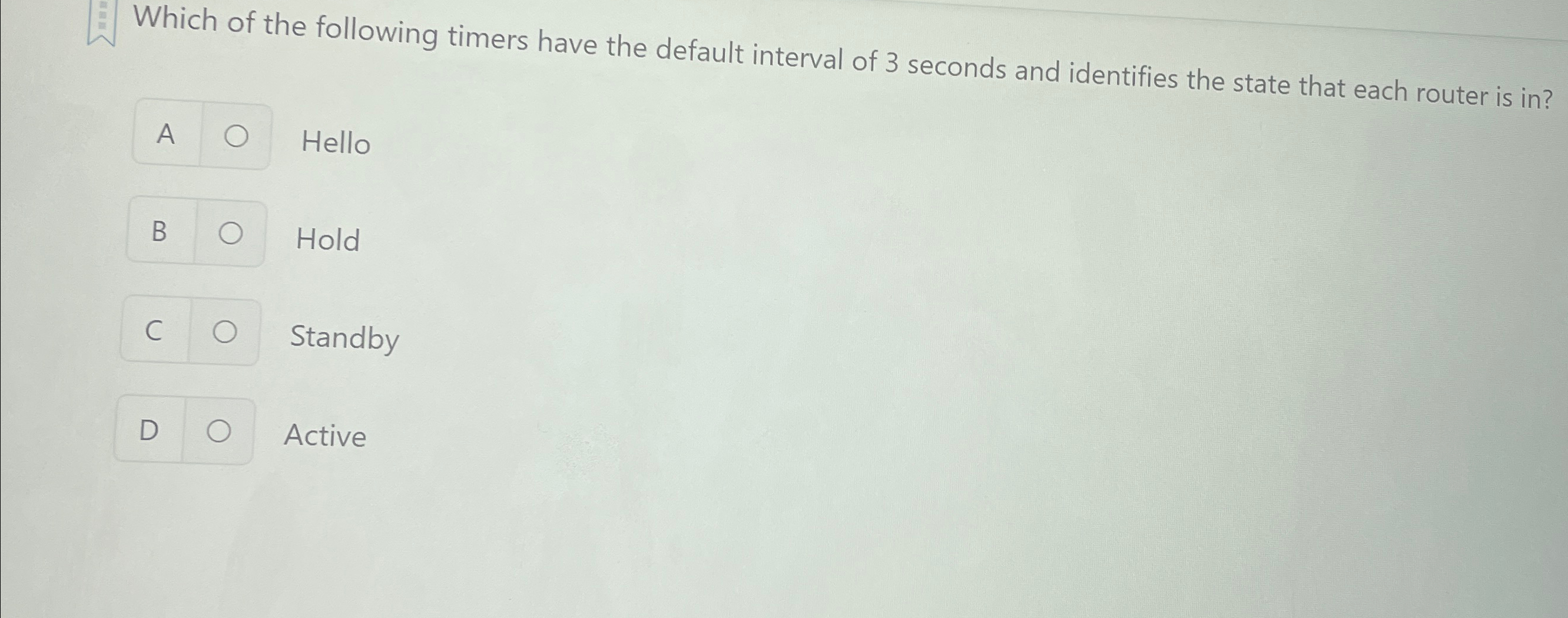 Which of the following timers have the default