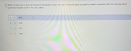 Which of these was a francial regulation derigned