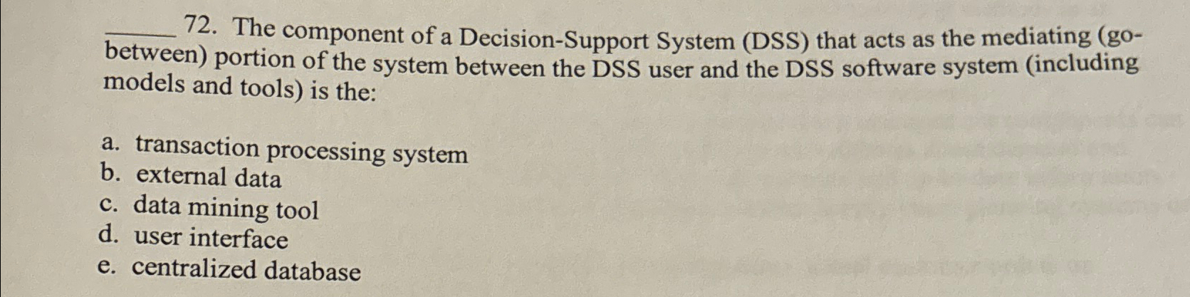 The component of a Decision - Support System (