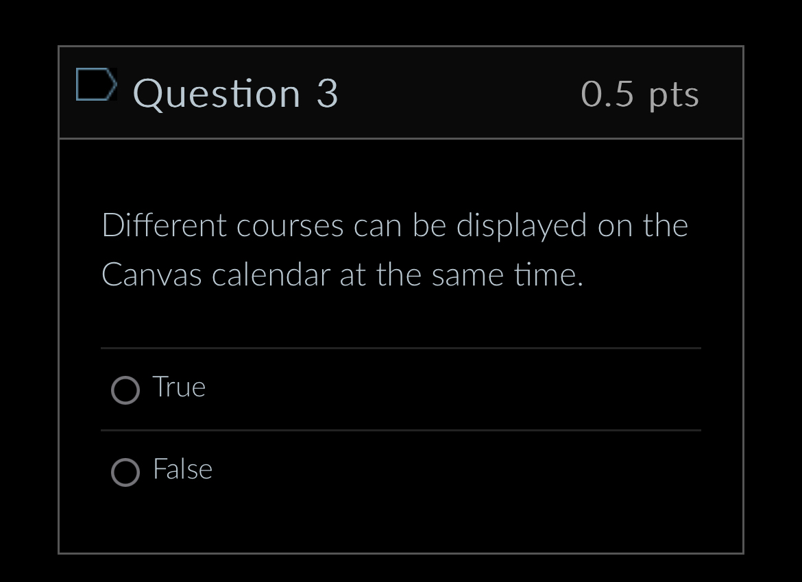 Question 3 0 . 5 p t s Different courses can be