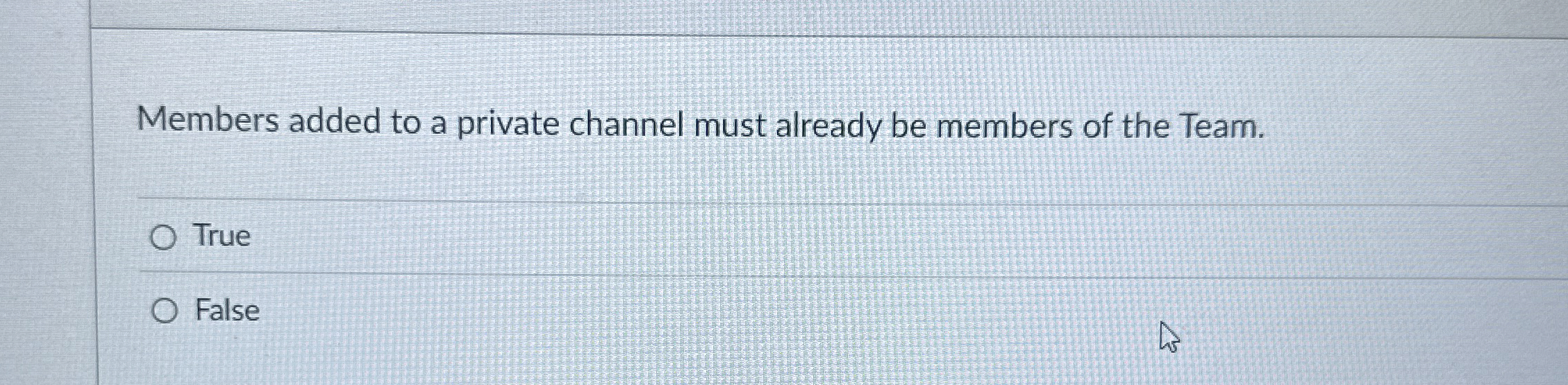 Members added to a private channel must already