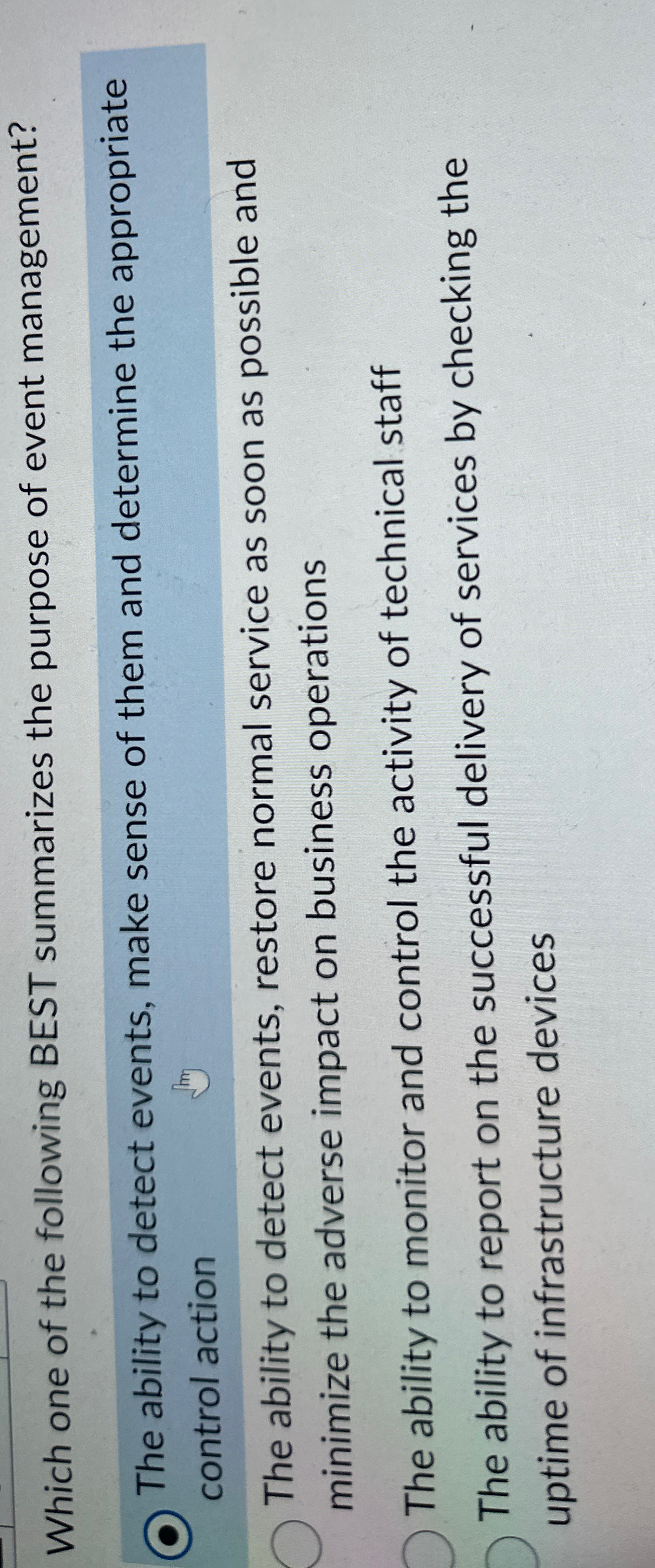 Which one of the following BEST summarizes the