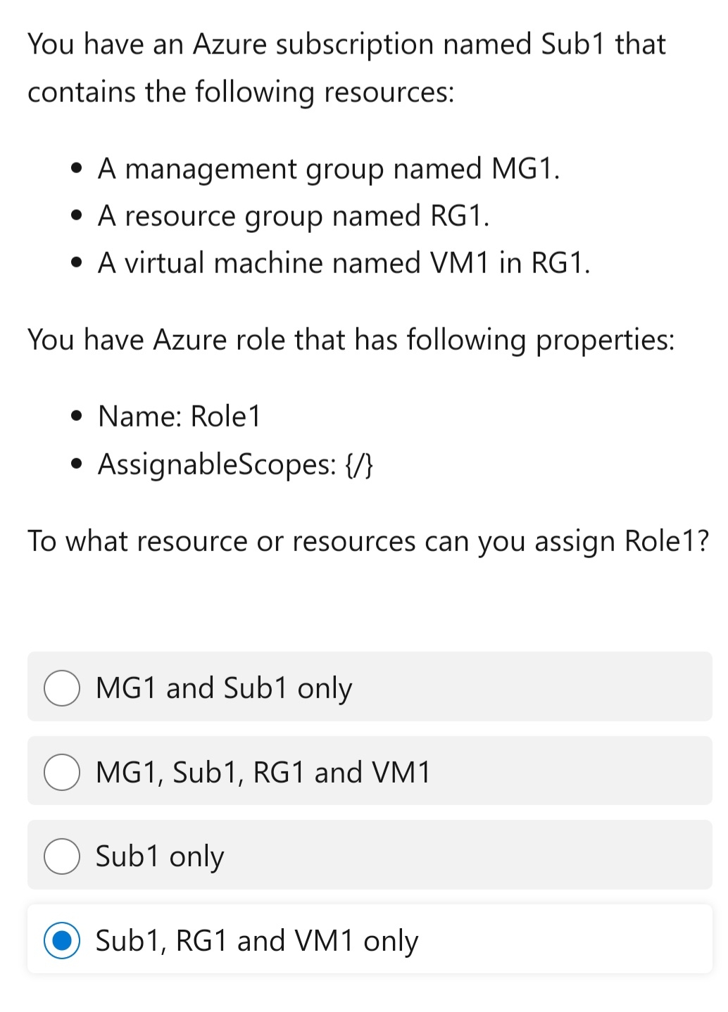 You have an Azure subscription named Sub 1 that