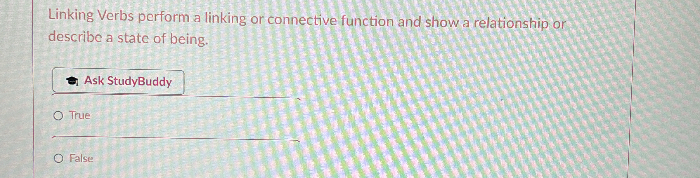 Linking Verbs perform a linking or connective