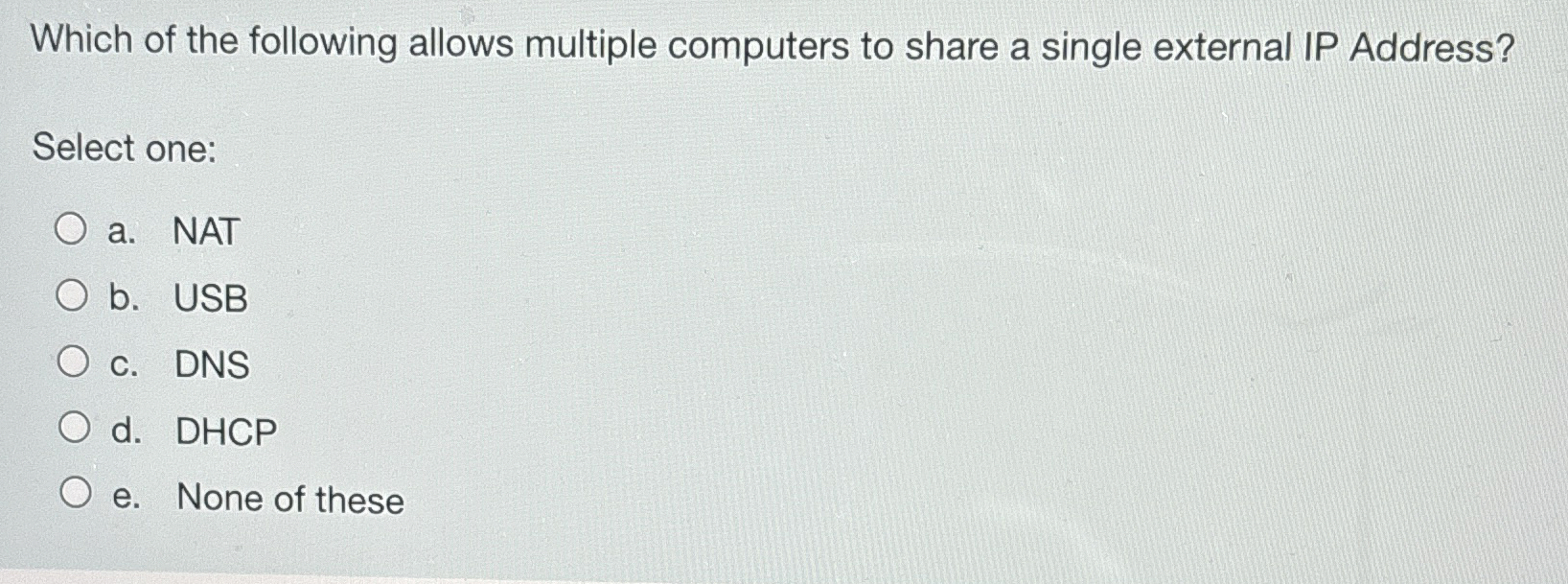 Which of the following allows multiple computers