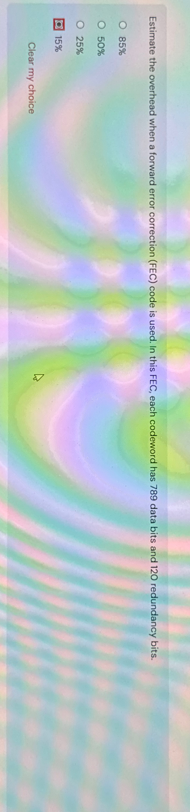 Estimate the overhead when a forward error