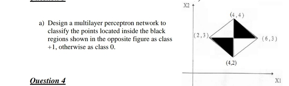 a ) Design a multilayer perceptron network to