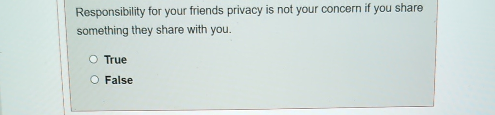 Responsibility for your friends privacy is not