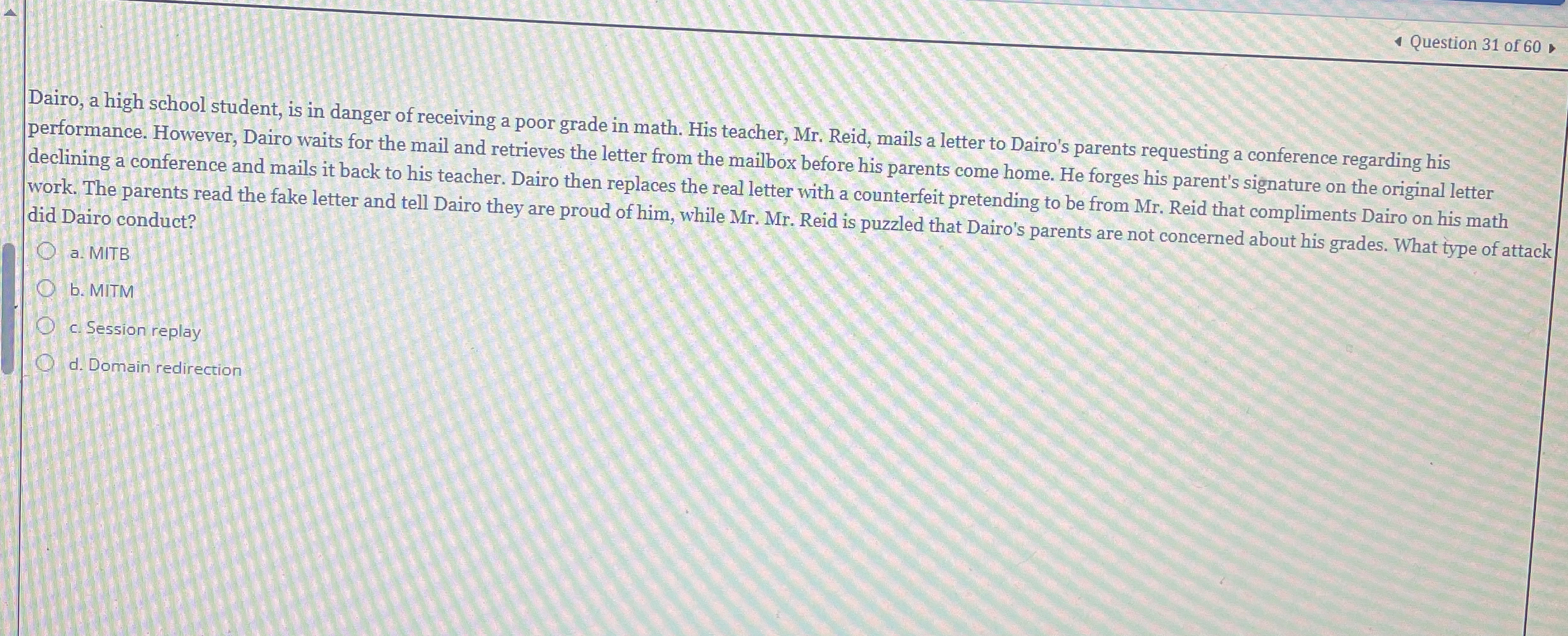 Question 3 1 of 6 0 v Dairo, a high school