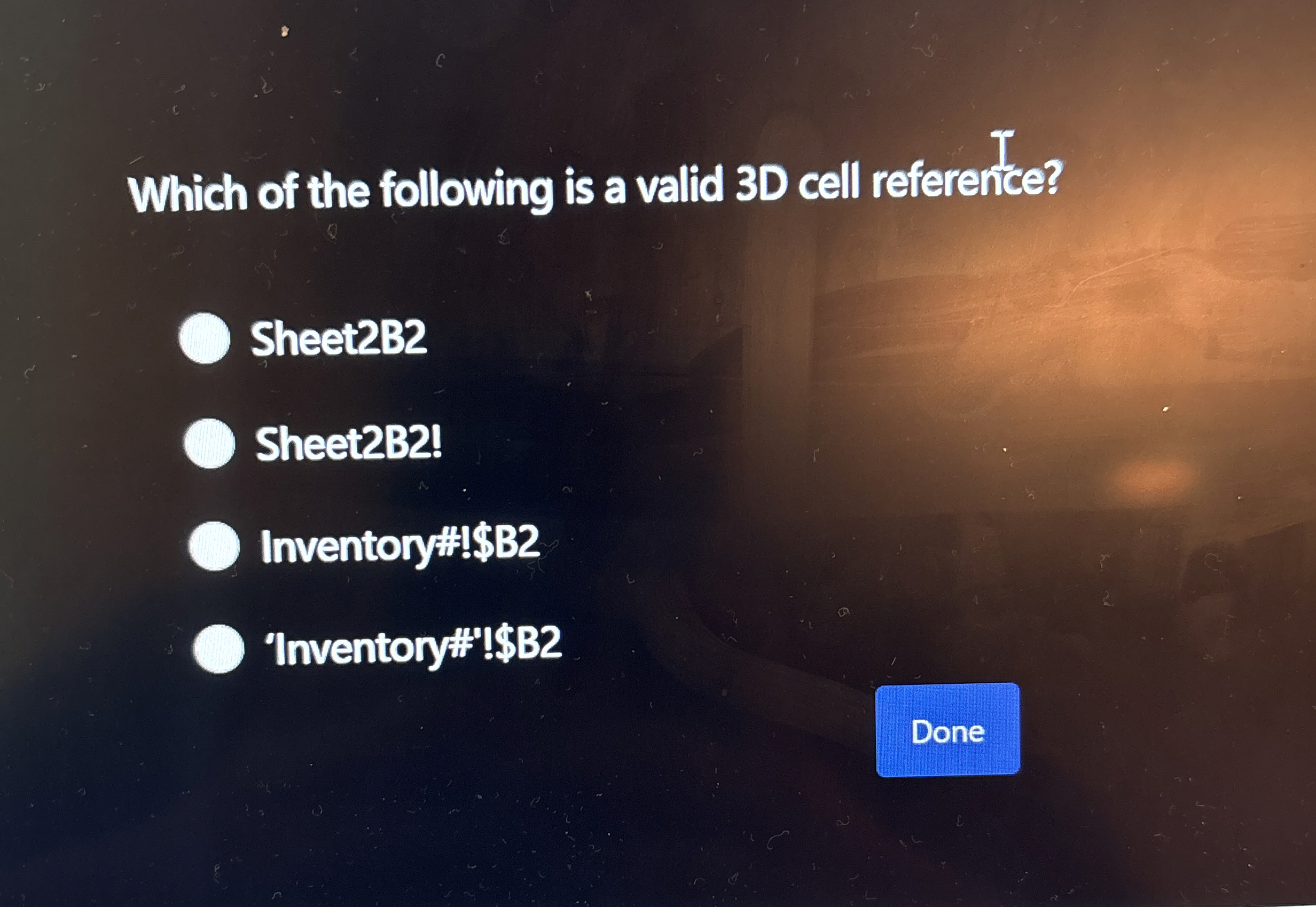 Which of the following is a valid 3 D cell