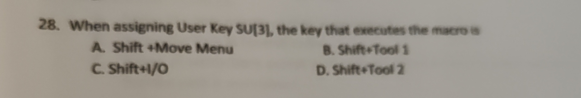 When assigning User Key SU [ 3 ] , the key that