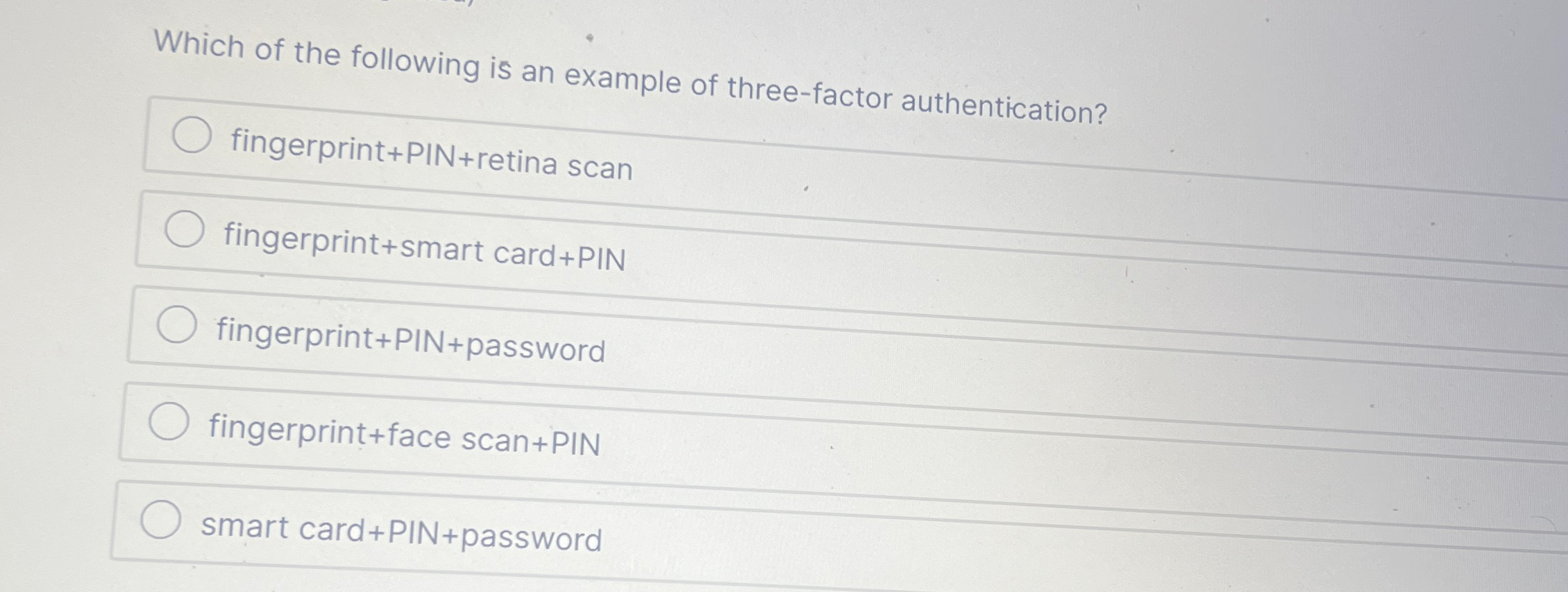 Which of the following is an example of three -