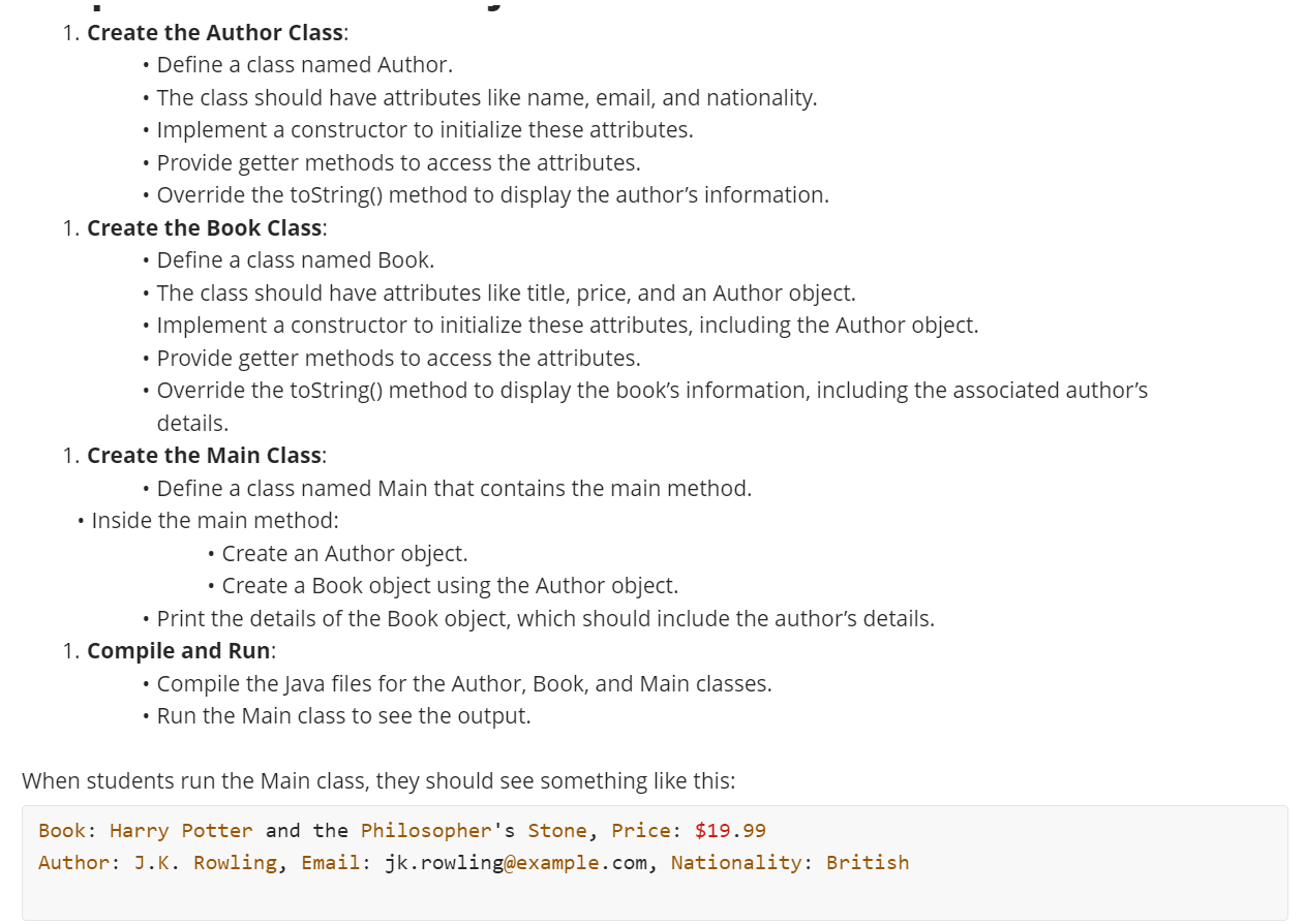 Create the Author Class: Define a class named