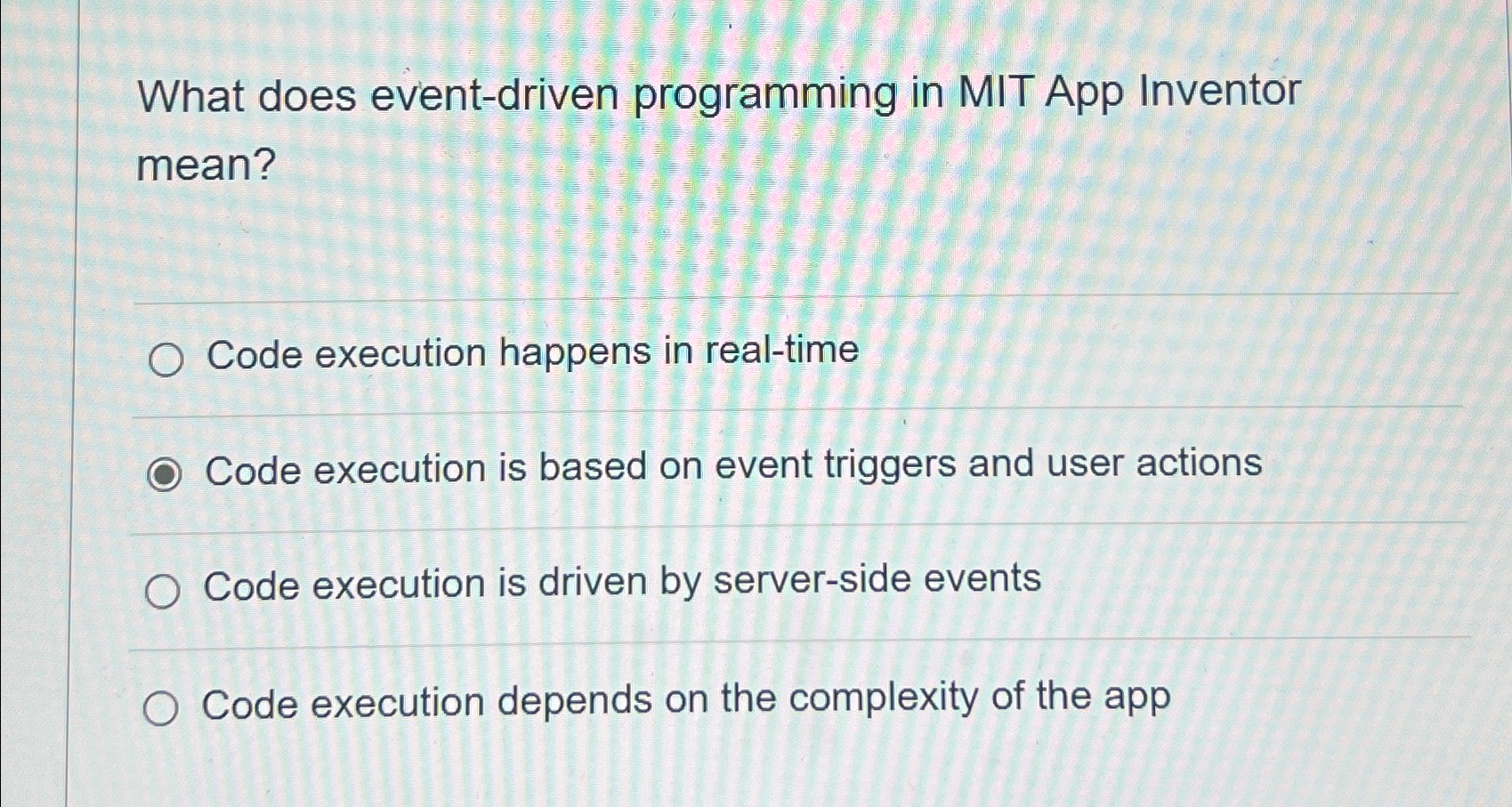 What does event - driven programming in MIT App