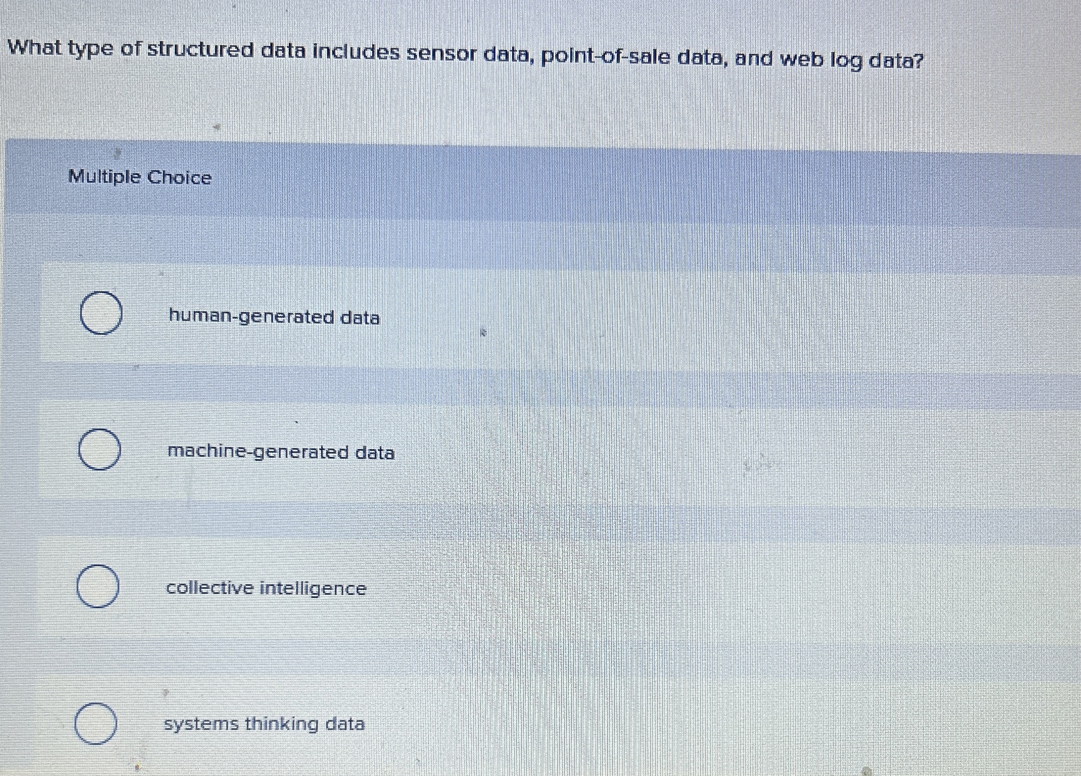 What type of structured data includes sensor