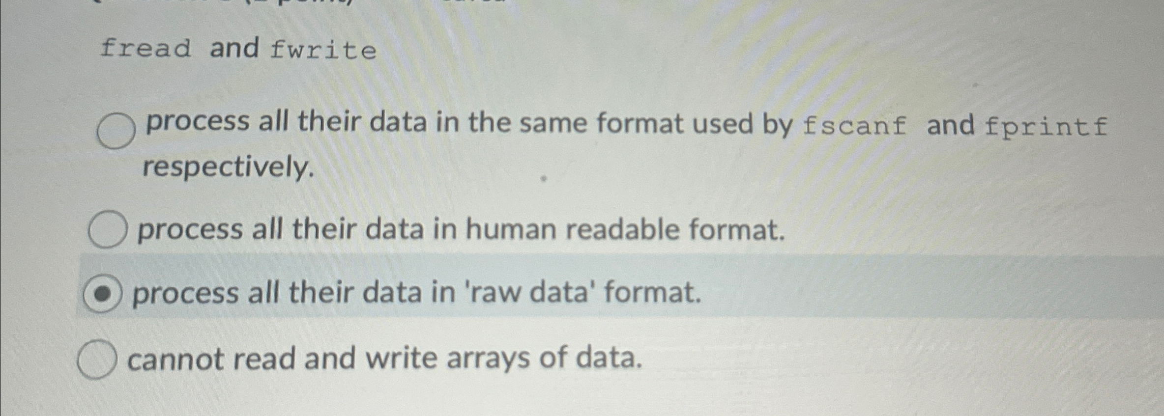 fread and fwrite process all their data in the