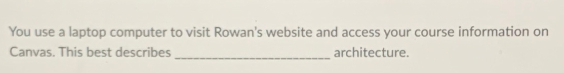 You use a laptop computer to visit Rowan's