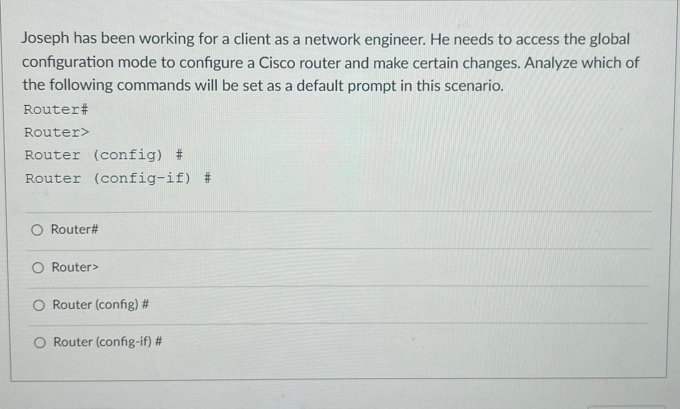 Joseph has been working for a client as a network