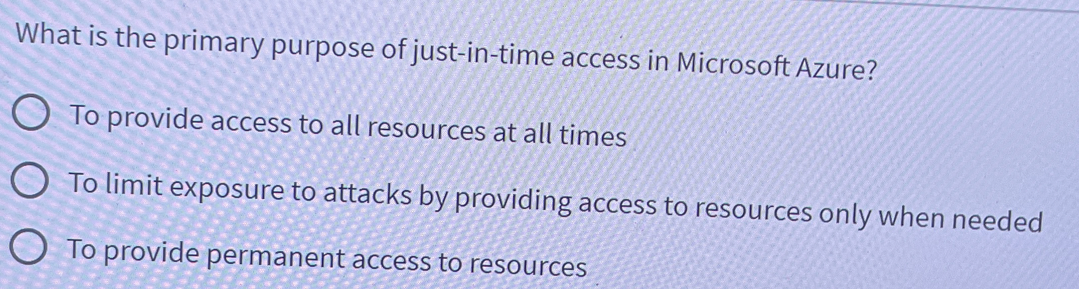 What is the primary purpose of just - in - time