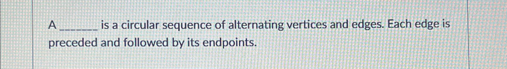 A q , is a circular sequence of alternating