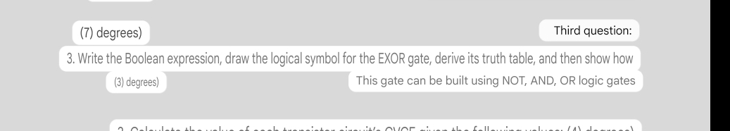 ( 7 ) degrees ) Third question: 3 . Write the
