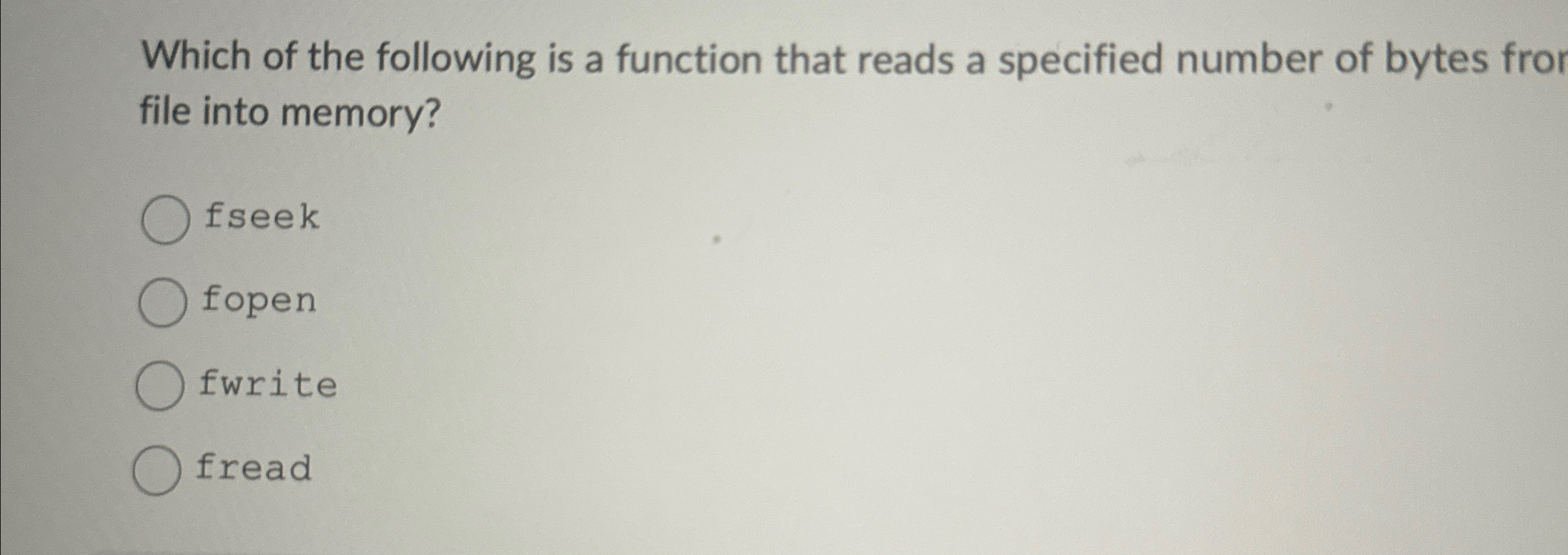 Which of the following is a function that reads a
