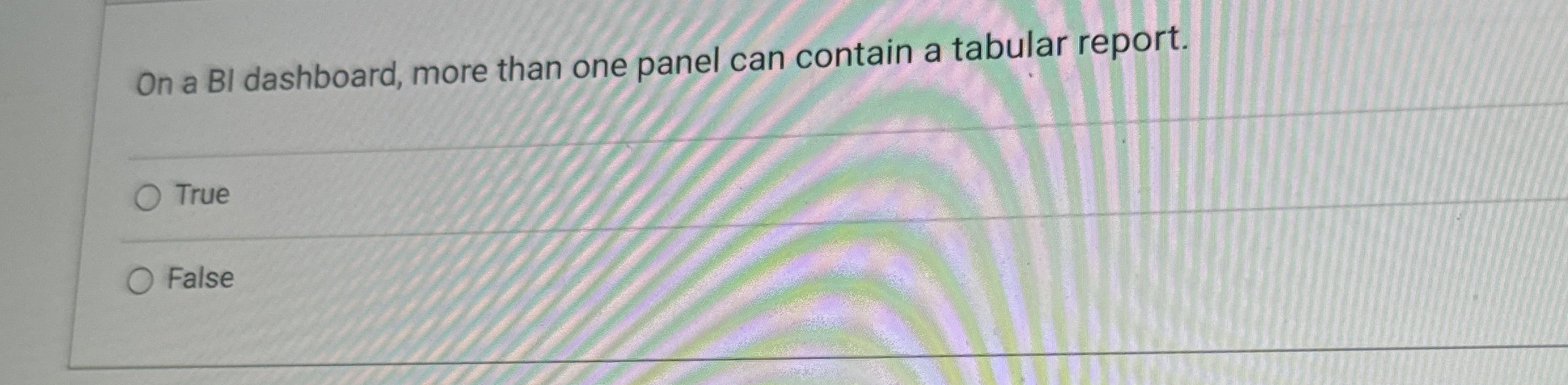 On a BI dashboard, more than one panel can