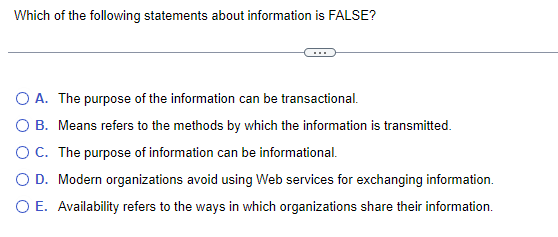 Which of the following statements about